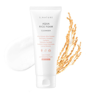 Nettoyant moussant au riz S.NATURE AQUA 80 ml, soin coréen, extrait de riz, poudre de riz, nettoyant hydratant, nettoyage en profondeur des pores, lavage du visage - Product Image 1