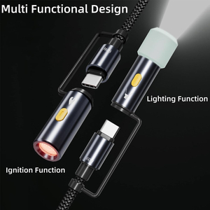 Ngoài trời <span class=keywords><strong>6</strong></span> trong 1 PD 60W sạc cáp dẫn ánh sáng đánh lửa nylon bện USB Type-C USB dữ liệu cho <span class=keywords><strong>iPhone</strong></span> 16 15 cho IOS máy ảnh sử dụng - Product Image 4