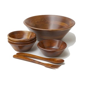 Juego de cuencos de madera de acacia, juego de cuencos de madera de alta calidad para servir alimentos de un distribuidor indio - Product Image 4