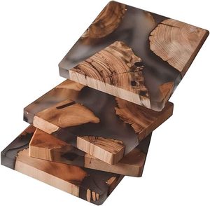 High Quality 36\" Wood Epoxy Dining <b>Table</b> <b>Coaster</b> with Custom Floral Design Hand Beaded Work Low Price Christmas Mats & Pads - Product Image 6