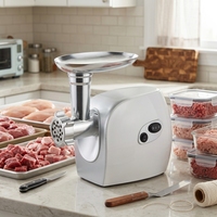 Hachoir à viande professionnel en cuivre massif 1000 W max, conception à double bouton, multifonctionnel pour usage domestique et commercial