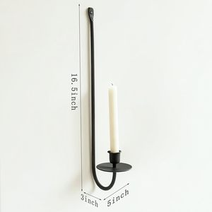 Modern Wrought Iron Matte <b>Black</b> Luxury Pillar <b>Candle</b> Holder Stylish Table Stand for Christmas Home Church Events - Product Image 4