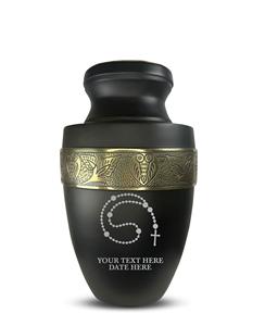 Urne de crémation humaine personnalisée pour les cendres adultes hommes femmes urne en aluminium avec nom Date Design noir avec jante argentée taille personnalisée - Product Image 4