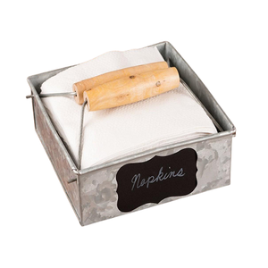 ที่ใส่ผ้าเช็ดปากทำจากสังกะสีพร้อมที่จับไม้ที่ใส่ผ้าเช็ดปากทรงสี่เหลี่ยมดีไซน์ใหม่ล่าสุดในอินเดีย - Product Image 1