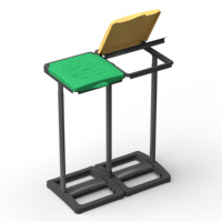 Poubelles extérieures en plastique écologiques de marque italienne Mongardi, 80L, rectangulaires, type debout, résistantes aux intempéries, sans vis, faciles à installer