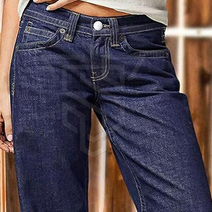 Pantalones vaqueros de ropa deportiva ajustados de cintura media para mujer, Pantalones anchos planos transpirables de invierno, estilo informal, venta al por mayor en línea - Product Image 2