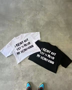 Heavyweight 270gsm Oversized Cotton Tshirt for <b>Men</b> Boxy Fit Drop Shoulder <b>Cropped</b> <b>Top</b> 100% Knitted Fabric Formal Style - Product Image 6