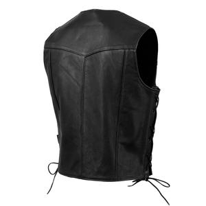 Chaleco de piel de vaca de otoño e invierno informal personalizado para hombre 2025, Chaleco de cuero con cuello en V de lana de primera capa, traje de diseño transpirable - Product Image 5