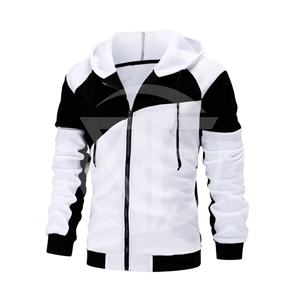 Sudadera con capucha de algodón 100% de invierno informal para hombre Color sólido Slim Fit con diseño de bolsillo de moda y cremallera - Product Image 2