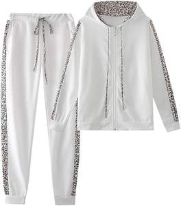 Conjunto de chándal de 2 piezas OEM personalizado para mujer, sudadera y pantalones de chándal para correr, sudadera deportiva con logotipo personalizado para mujer, chándal - Product Image 6