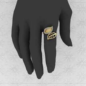 Genuine 925 Silver Nature Inspired Leaf With CZ Semi Mount Blank Setting <b>Ring</b> Good <b>for</b> Resin & <b>Ashes</b> Work Keepsake DIY Jewelry - Product Image 6