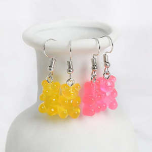 Modernos Pendientes Colgantes y de Botón Nounours Bonbons con Perlas de Agua Dulce y Circonitas, Estilo Religioso para Fiestas - Product Image 4