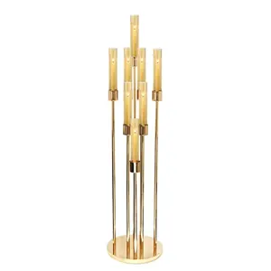 Support de bougie conique en métal, bougeoir en métal enduit d'or pour décoration de mariage et d'événements, nouveau bâton de bougie en métal, vente chaude - Product Image 5