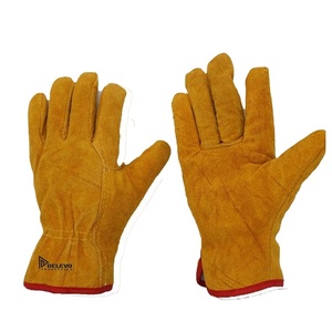 Guantes de Seguridad Industriales de Cuero, Medios Dedos, Resistentes al Calor, para Soldadura, Trabajo, Duraderos, con Puño Corto, Protección para las Manos - Product Image 4