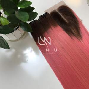 Cheveux bruts vietnamiens en gros faisceaux trame os droite Ombre rose couleur cheveux humains vente chaude produit 2024 LINU cheveux - Product Image 5