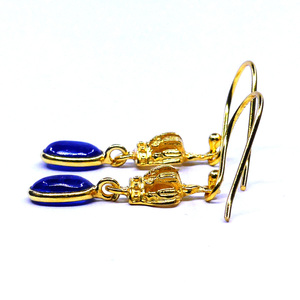 Wedding Wear 925 Sterling <b>Silver</b> Gold Plated Jewelry Kyanite Gemstone Women Wear Sprial Earring Set - Product Image 3