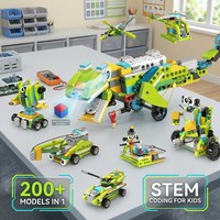 Kit de Robótica STEM Makerzoid 200 en 1, Robot Master Premium, Robot Educativo de Codificación para Niños en Edad Escolar, Juego de Bloques de Construcción