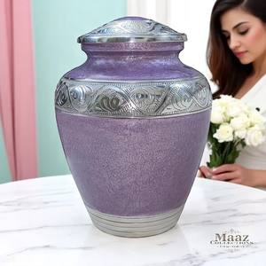 Urne funéraire en émail violet, finition granule texturée, 200 pouces cubes, grande urne pour cendres adultes | Fournisseur en gros - Product Image 1