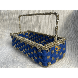 Eco-Friendly 12x6x4 Inch Hamper <b>Basket</b> Recycled <b>Plastic</b> Cotton with Top Handle Multipurpose Organizer for Living Room - Product Image 6
