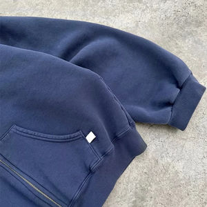 Sweat-shirts à capuche pour hommes personnalisés de haute qualité, style streetwear, fermeture éclair, coupe ample, 100% coton molletonné, molleton d'hiver, sweat-shirts décontractés pour hommes - Product Image 5