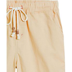 Pantalones cortos de lona de cintura media de calidad superior para hombre, pantalones cortos informales de punto sólido con cierre de cordón, estampado personalizado, XXS de moda, teñido liso - Product Image 3