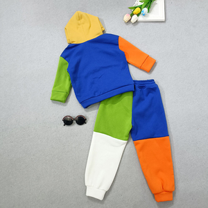 Winter Kids Solid Hooded Polyester/Cotton Tracksuit Two-Piece Set for <b>Toddler</b> Boys Girls Casual Outfit - Product Image 2