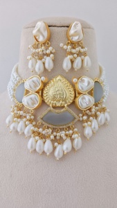 Juego de collar de Gargantilla Regal Lotus con juego de motivos de loto chapado en oro, latón de alta calidad, producto a granel, diseño personalizado - Product Image 6