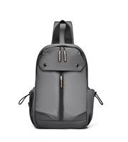 Sac de poitrine pour homme avec plusieurs poches zippées et sangle simple réglable 1022