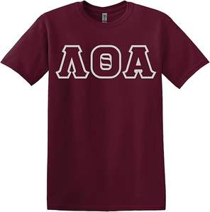 T-shirt à lettres en sergé Lambda/Theta/Alpha de haute qualité en polyester/coton - Product Image 6