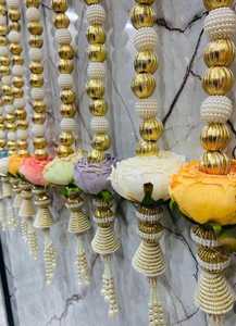 Guirlande de roses Gota multicolores avec perles pour décoration de mariage et de festival, Toran indien pour Baraat, Haldi & Return Favors - Product Image 3