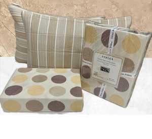 Ensemble de taies d'oreiller King Size en coton mélangé, collection Deluxe moderne, imprimé circulaire élégant et serein, 300 fils, écologique - Product Image 1