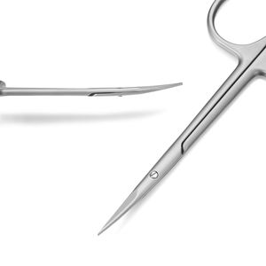 Tijeras Quirúrgicas Curvas Manuales de Acero Inoxidable Fino de 4.5 Pulgadas, Hojas Afiladas para Aplicaciones Médicas y de Laboratorio, Aprobadas por CE ISO Clase II - Product Image 3