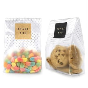 Emballages refermables pour desserts, biscuits et bonbons, sacs en <span class=keywords><strong>cellophane</strong></span> de qualité <span class=keywords><strong>alimentaire</strong></span>, sacs en plastique translucides avec impression de logo personnalisée - Product Image 1