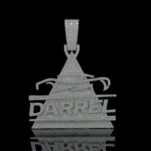 High Quality Custom Iced Out Round Cut VVS Moissanite Diamond Charm Pendant for Unisex Diamond <b>tester</b> approved iced out pendant - Product Image 5