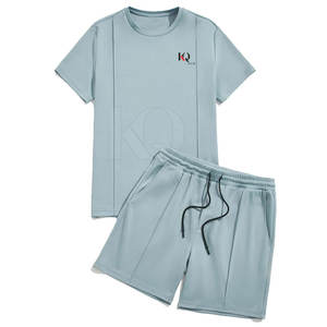 Ensemble T-shirt et short pour homme pour l'aventure en plein air, 100% coton, séchage rapide, léger, confortable, vêtements décontractés pour les voyages d'été, vêtements de sport - Product Image 2