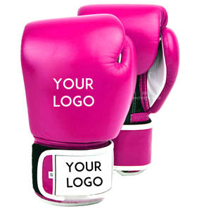 Gants d'entraînement de kick-boxing thermiques en cuir de vachette, anti-humidité, avec fermeture robuste, imprimés rose pâle - Product Image 2