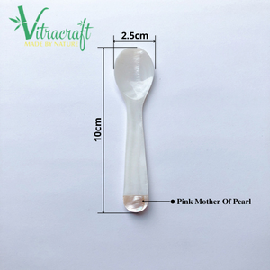 La combinaison de nacre blanche et de nacre rose naturelle Cuillère à caviar Premium Cuillère à café Cuillère à thé Taille 10cm - Product Image 6