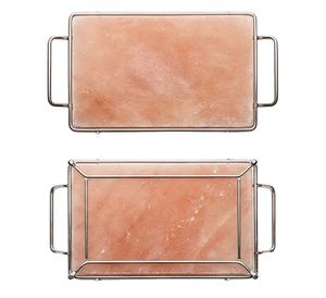 Plato de Sal Rosa del Himalaya para Cocinar, Placa de Sal Natural Pulida con Marco de Acero Inoxidable, Accesorio de Cocina Saludable, Lámpara - Product Image 3