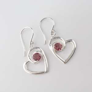 Boucles d'oreilles en rhodolite, plaquées or, argent sterling, bijoux fins faits à la main pour femmes, cadeau d'anniversaire - Product Image 3