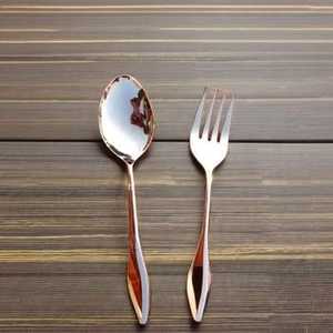 ใหม่2ชิ้นสแตนเลสสลัดเซิร์ฟเวอร์ที่มีสีแดงเรซิ่นจับหรือบริการช้อนชุด - Product Image 1