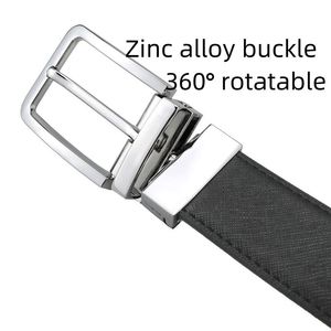 Ceinture réglable en cuir véritable pour hommes, avec design classique et personnalisable, avec boucle automatique - Product Image 4