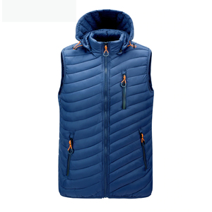 Veste à capuche légère en coton rempli d'automne isolée, respirante et écologique pour hommes, veste chaude sans manches, décontractée pour l'extérieur - Product Image 4