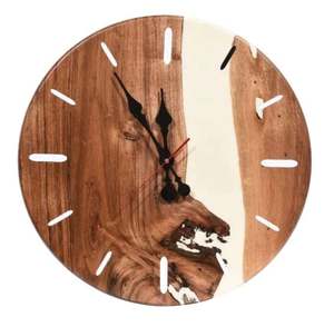Best Quality Black Epoxy Resin Wooden Handmade Modern Multi-Functional Art <b>Wall</b> <b>Clock</b> Indian Exporters' Wood Craft <b>Unique</b> Home - Product Image 2