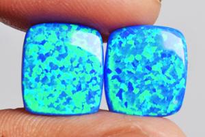 Pendientes de ópalo Multicolor con forma rectangular para mujer, aretes de 12x11x2,5 MM, diseño de piedras preciosas, joyería, Ópalo - Product Image 4