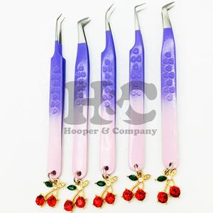 Pinzas de Precisión para Pestañas, Profesionales, de Acero Inoxidable, Anti-Magnéticas, Anti-Estáticas, con Punta Inclinada Rosa, Personalizables, Venta al Por Mayor - Product Image 6