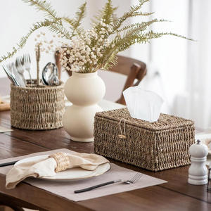 Vente en gros de boîtes de rangement en raphia pour papier de soie boîtes à serviettes rectangulaires en jonc de mer du Vietnam - Product Image 6