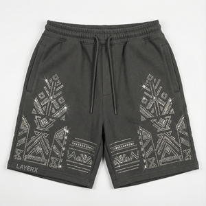 Shorts Bermuda de Mujer Personalizados, de Nailon y Algodón Grueso, Cintura Alta, Ecológicos, con Pedrería, Estilo Urbano, Corte Regular, para Gimnasio, Deportes y Uso Casual - Product Image 1