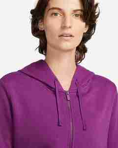 Sudadera con Capucha de Forro Polar Casual para Mujer, con Cierre Frontal, Transpirable, Antibolitas, de Alta Calidad, Color Sólido, Estilo Urbano, Teñido Liso - Product Image 3