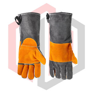 Heat Fire Resistant 11 oz 14 Inch <b>Silicone</b>-free Powder-free Leather Anti-Static Mig Tig Stick Forge BBQ Grill Fireplace <b>Gloves</b> - Product Image 5