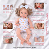 Poupées Reborn Babeside en Silicone Intégral de 12 Pouces, Bébé Fille Nouveau-né Réaliste avec Cheveux Implantés à la Main, Silicone Platine Terry